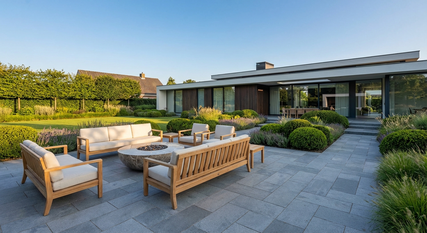 Exclusieve tuinaanleg door J van Stijn — premium tuinontwerp in de regio Rotterdam